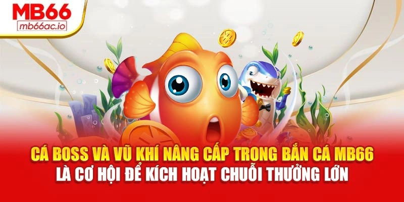 Cá Boss và vũ khí nâng cấp trong Bắn cá MB66 là cơ hội để kích hoạt chuỗi thưởng lớn