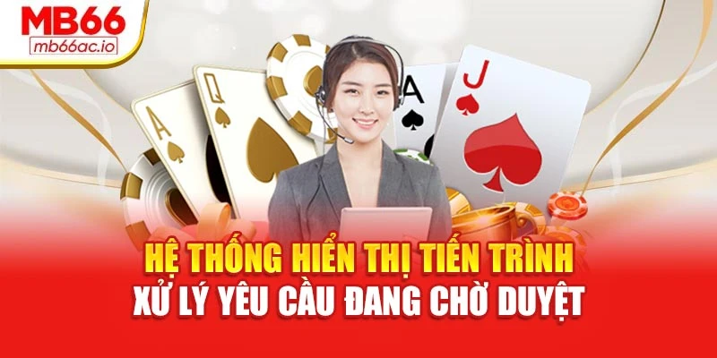 Hệ thống hiển thị tiến trình xử lý yêu cầu đang chờ duyệt